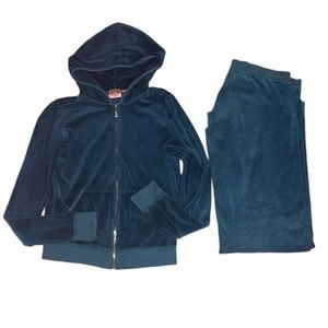 Juicy Couture Y2K Velour hoodie pants tracksuit sz M/L